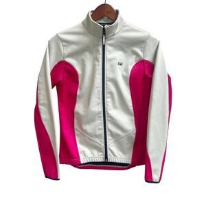 De Marchi Cycling Jacket Womens Eva Soft Shell Size M Pink Ecru Full Zip Italy